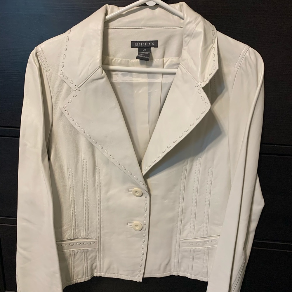 Creme Leather Jacket